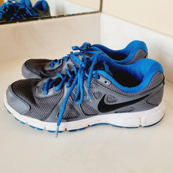 Nike Revolution 2 Gray / Blue Running Shoes 8.5 - Picture 10 of 10